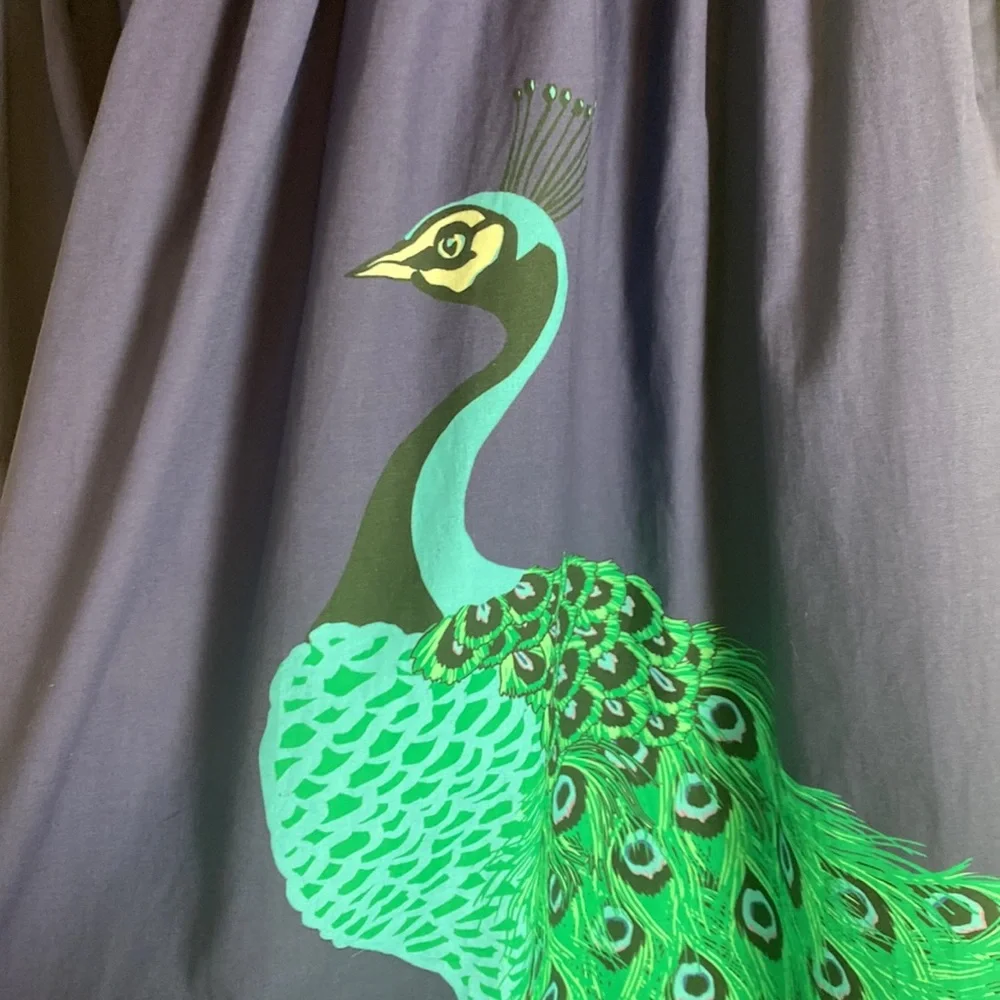 Kate Spade Peacock Plume Poplin Party Dress - Picture 4 of 8